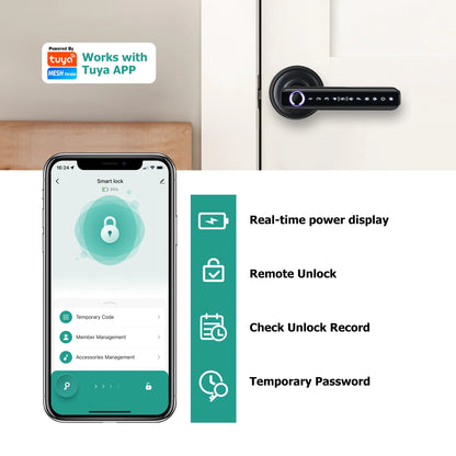 smart home cerradura inteligente tuya smart door lock safe fingerprint locker keyless entry  digital  door lock home apartment